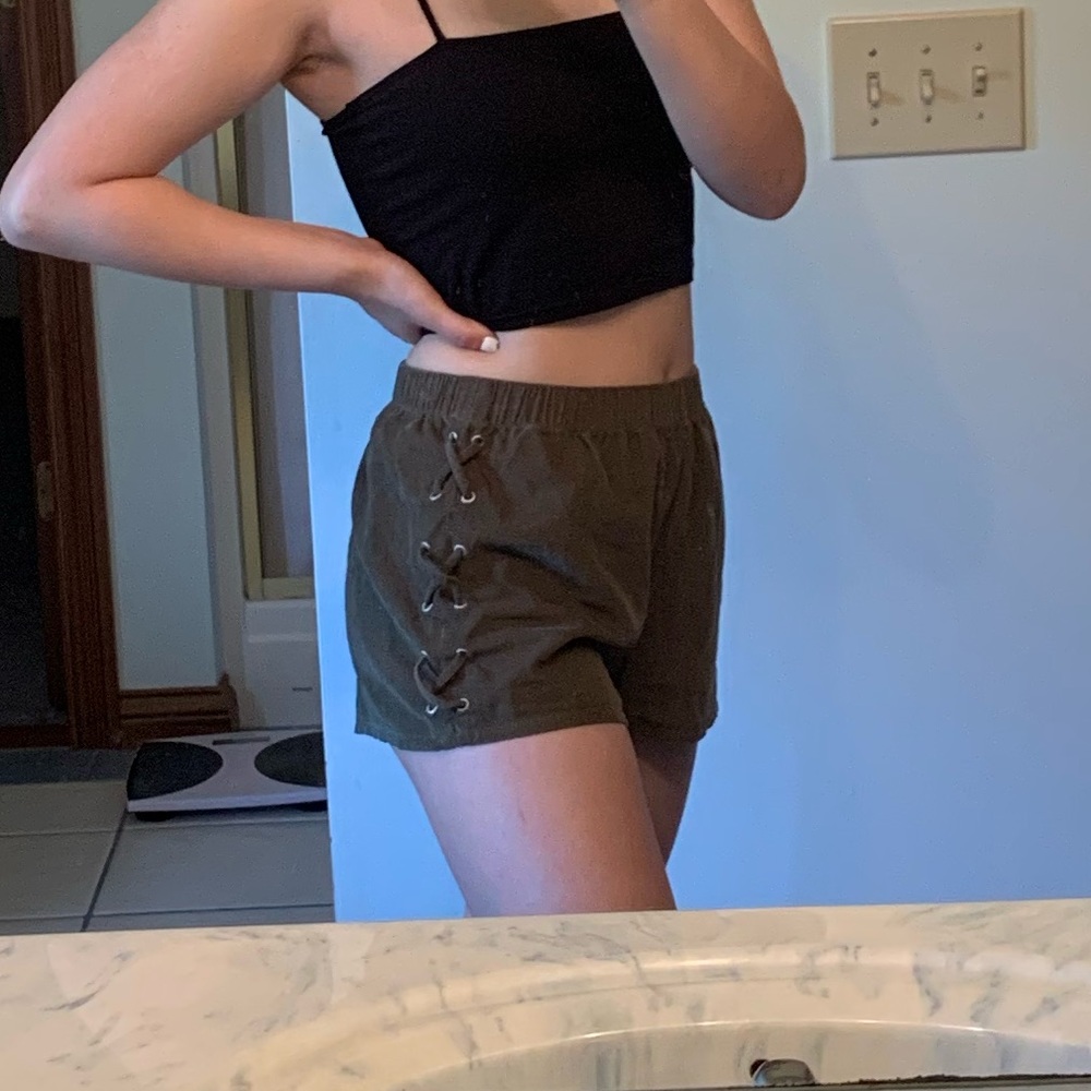 army green shorts
